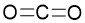 Carbon dioxide showing the sharing of two bonds between the two oxygen molecules and the carbon 