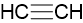 Carbon and hydrogen molecules of ethyne with three covalent bonds