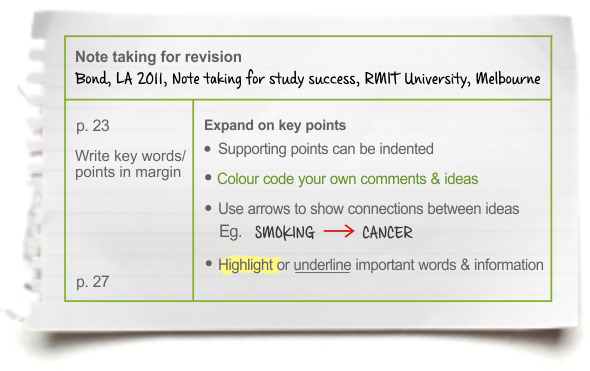 Example of Note taking for revision